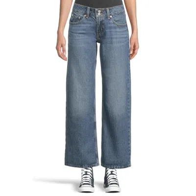 Levi's Superlow Jeans Women Blue Denim Cotton Stretch Straight Leg Red1008
