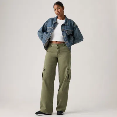 Levi's Superlow Loose Women's Cargo Pants 23x32 In Ivy Green Pigment