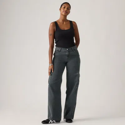Levi's Superlow Loose Women's Cargo Pants 23x32 In Meteorite Pigment
