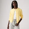 Levi's Supersoft Crewneck Cardigan In Gold