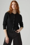Levi's Supersoft Crewneck Cardigan In Black