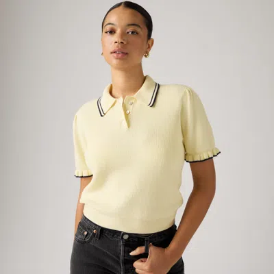 Levi's Supersoft Summer Short Sleeve Polo In Yellow / Pear Sorbet