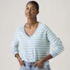 Levi's Supersoft V Neck Pullover Sweater In Blue