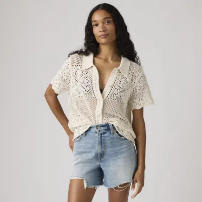Levi's Susanna Floral Crochet Shirt In Black