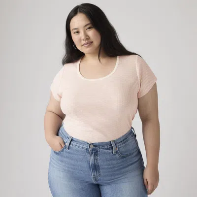 Levi's Sweetie Cap Sleeve Tee (plus Size) T-shirt In Pink