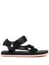 Levi's Tahoe Side Logo-patch Sandals In Black