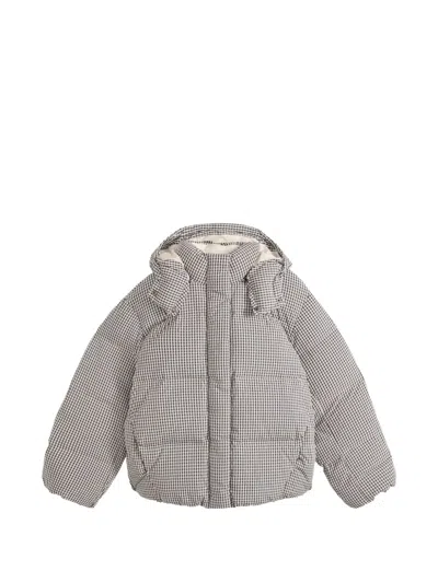 Levi's Tate Bubble Gingham Puffer Jacket In Gray