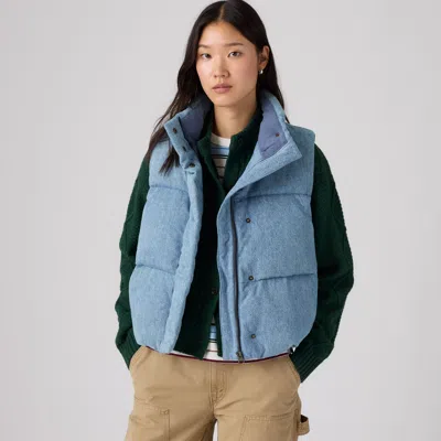 Levi's Tate Bubble Vest In Blue