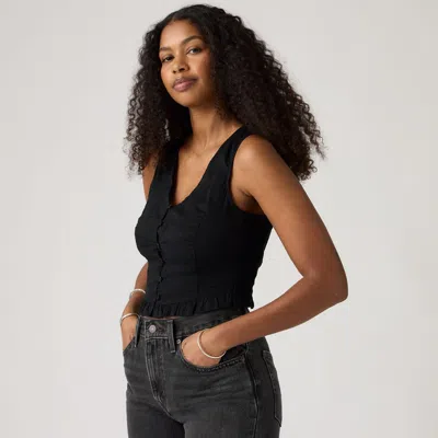 Levi's Teagan Blouse In Mini Eyelet Anthraci