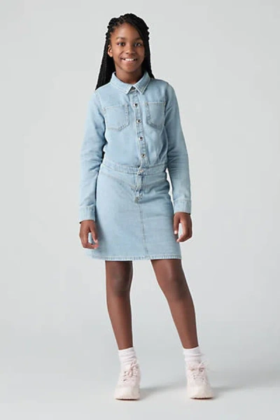 Levi's Teenager Long Sleeve Western Dress In Blue