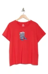 Levi's® The Perfect Logo Cotton T-shirt In Cowboy Boots W/tab Script Red