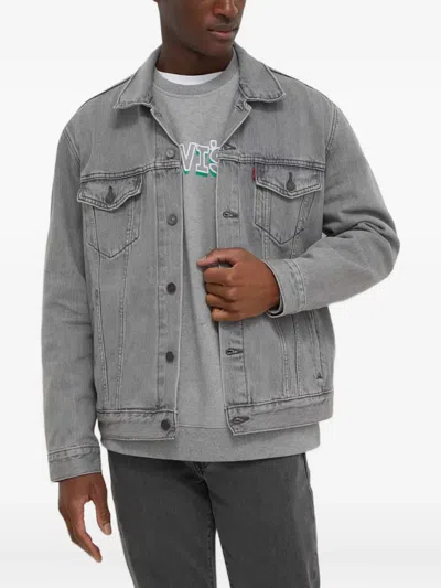 Levi's The Trucker Buttoned Denim Jacket In Gray
