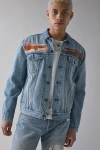 Levi's The Trucker Jacket Scenic Embroidered Denim Relaxed Fit In Blue