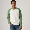 Levi's Thermal Raglan Crewneck T-shirt In Green