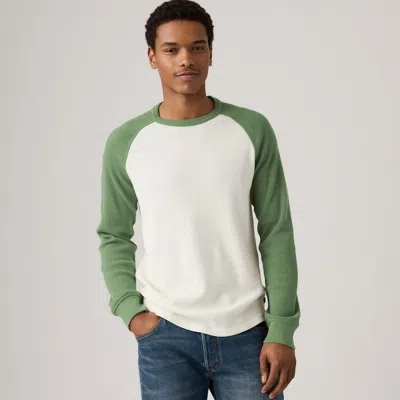 Levi's Thermal Raglan Crewneck T-shirt In Green