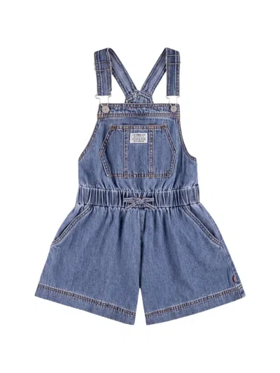 Levi's Kids' Tie Waist Shortalls In Blue