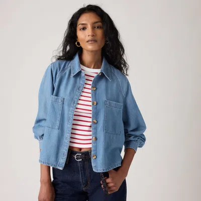 Levi's Tini Long Sleeve Utility Shirt In Blue