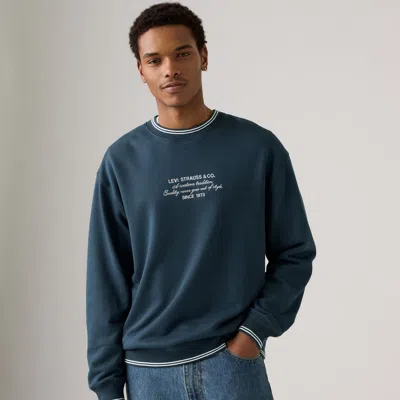 Levi's Tipped Graphic Crewneck Sweatshirt (big) In Blue