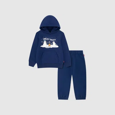 Levi's Toasty Snowmen Joggers Set Toddler Boys 2t-4t Pants 2t In Blue