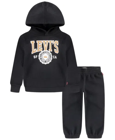 Levi's Babies' Toddler Boys 2-piece Pullover Hoodie And Joggers Set In Black