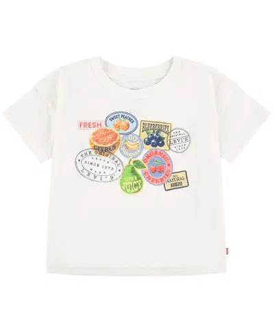 Levi's Babies' Toddler Girls' 2t-4t Fruit Sticker Short-sleeve T-shirt In White