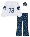 Levi's Toddler Girls 3-piece Cinched Top, Flared Leggings And Scrunchie Set In White
