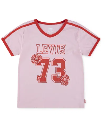 Levi's Kids' Toddler Girls V-neck Sporty T-shirt In Pink