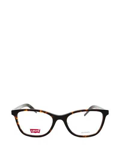 Levi's Tortoiseshell-effect Rectangle-frame Glasses In Brown