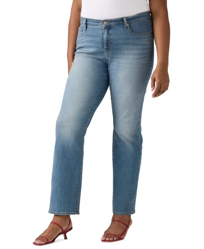 Levi's Trendy Plus Size 314 Mid-rise Shaping Straight-leg Jeans In Blue