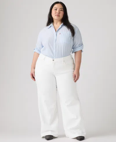 Levi's Trendy Plus Size 315 Mid-rise Shaping Bootcut Jeans In White