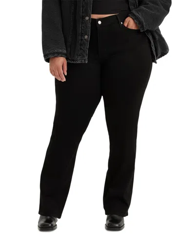 Levi's Trendy Plus Size 415 Classic Bootcut Jeans In Soft Black