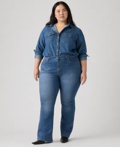Levi's Trendy Plus Size 725 High-rise Bootcut Jeans In Blue