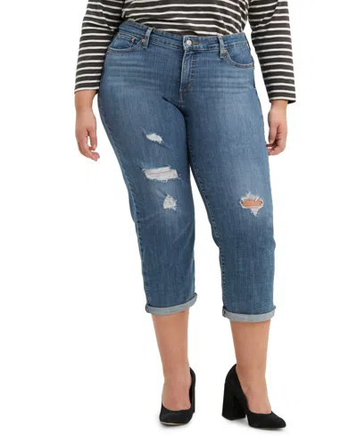Levi's Trendy Plus Size Boyfriend Jeans In Blue