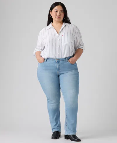 Levi's Trendy Plus Size Classic Straight Leg Jeans In Blue