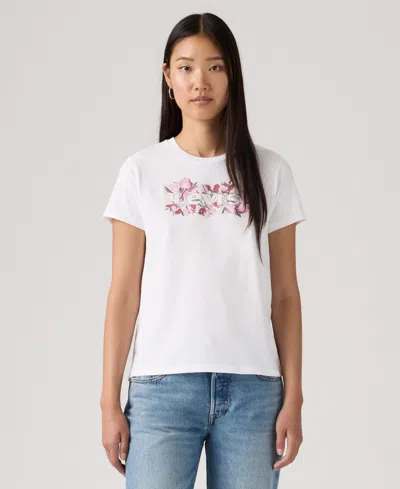 Levi's Trendy Plus Size Perfect Logo Cotton T-shirt In White