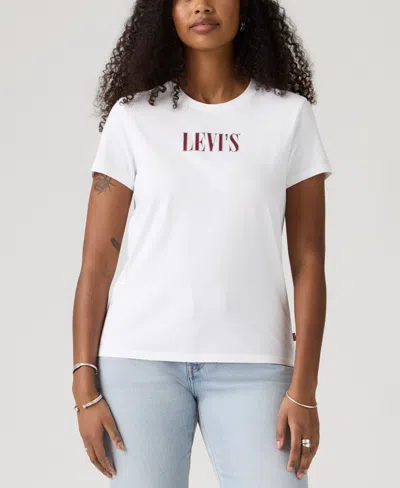 Levi's Trendy Plus Size Perfect Logo Cotton T-shirt In White