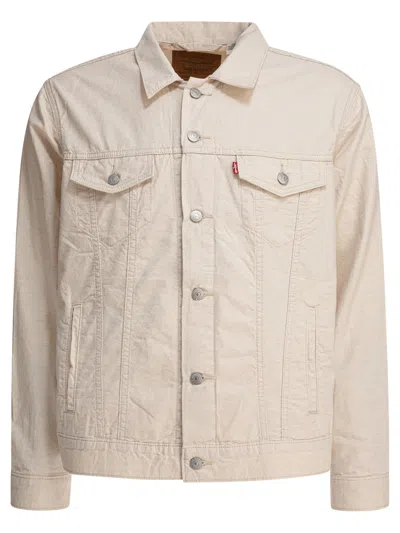 Levi's Trucker Jackets Beige In Brown