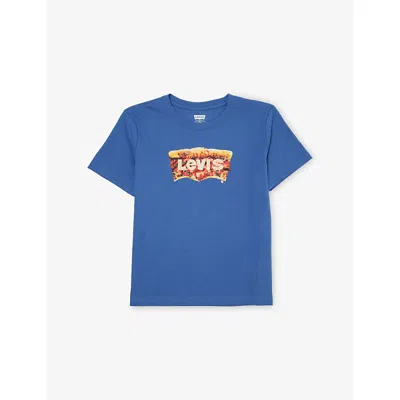 Levi's Kids' True Navy Batwing Graphic-print Cotton T-shirt 4-8 In Blue