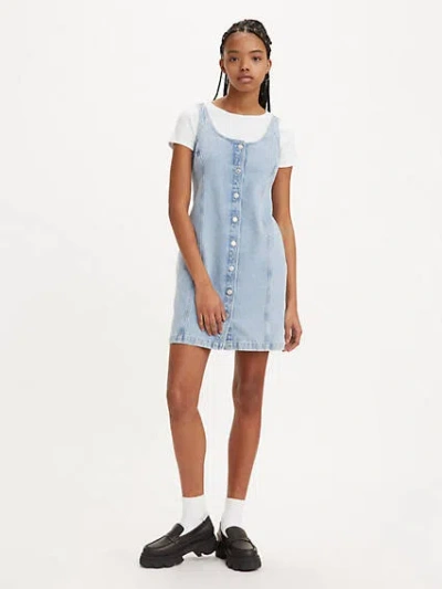 Levi's Tuli Denim Mini Dress In Indigo Stonewash
