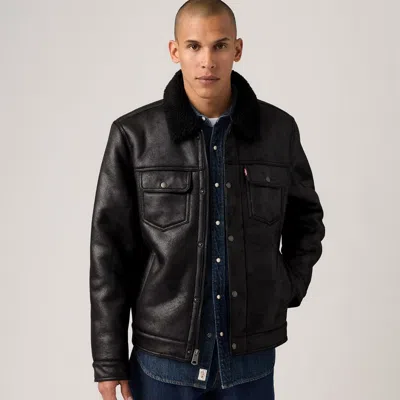 LEVI'S TWO CHEST POCKET FAUX SHEARLING SHERPA COLLAR JACKET