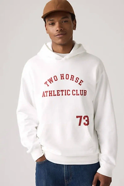 Levi's Two Horse Cropped Hoodie In White