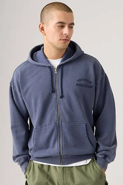 Levi's Two Horse Cropped Full Zip Hoodie In Blue