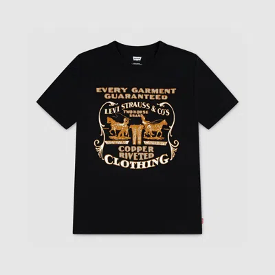 Levi's Levis Two Horse Pull Tee Big Boys S-xl T-shirt Xl In Black