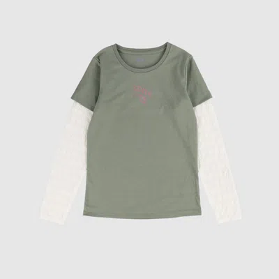 Levi's Twofer Longsleeve Knit Top Big Girls 7-16 L In Green
