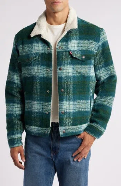 Levi's® Type 3 Plaid High Pile Fleece Lined Trucker Jacket