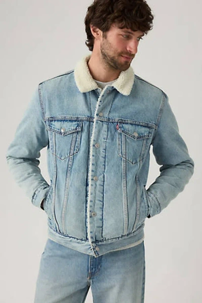 Levi's Type Iii Sherpa Trucker Jacket In Blue