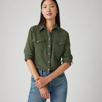 Levi's Ultimate Western Shirt Chambray In Green