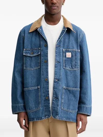 Levi's Updated To Broadway X Workwear Corduroy-collar Denim Jacket In Blue