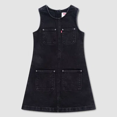 Levi's Utility Denim Dress Little Girls 4-6x 4 In Black