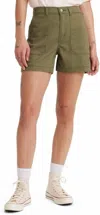 Levi's Utility Shorts In Olive Night In Green